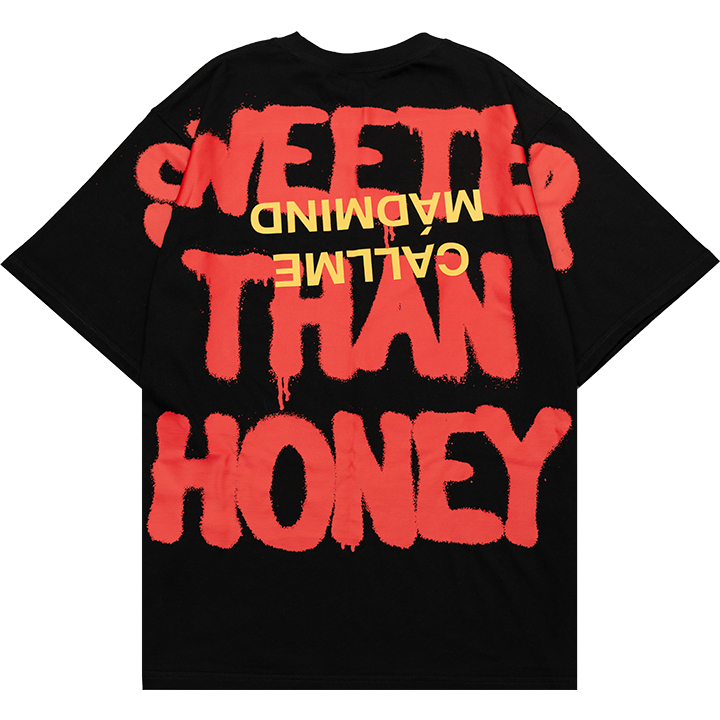 Áo Thun Ngắn Tay In Hình Honey Tshirt Madmind 100% Premium Cotton - Màu Đen