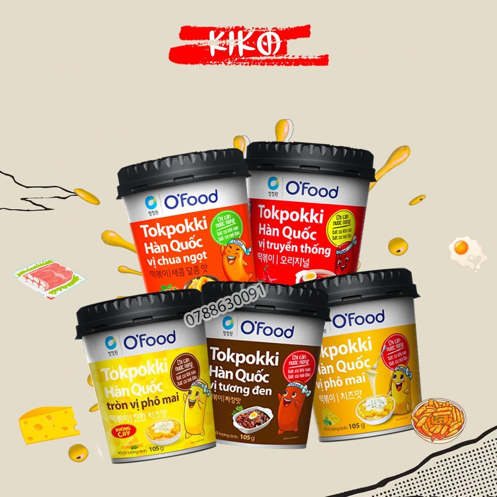 Bánh Gạo Tokbokki Hàn Quốc O'food hộp 105g
