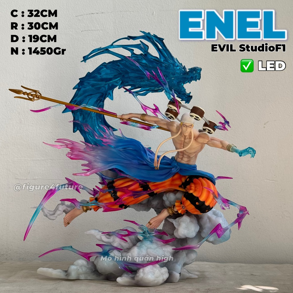Mô hình thần sấm Enel cao 32CM có đèn LED cực đẹp - Mô hình thần sấm Enel Evil studioF1 one piece - one piece