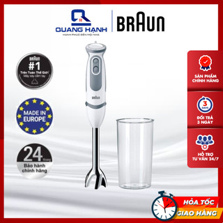 Máy xay cầm tay Braun MQ5200 Sản xuất 100% tại Châu Âu Số 1 thế giới, Công suất 1000w, chống văng độc quyền, xay nhanh