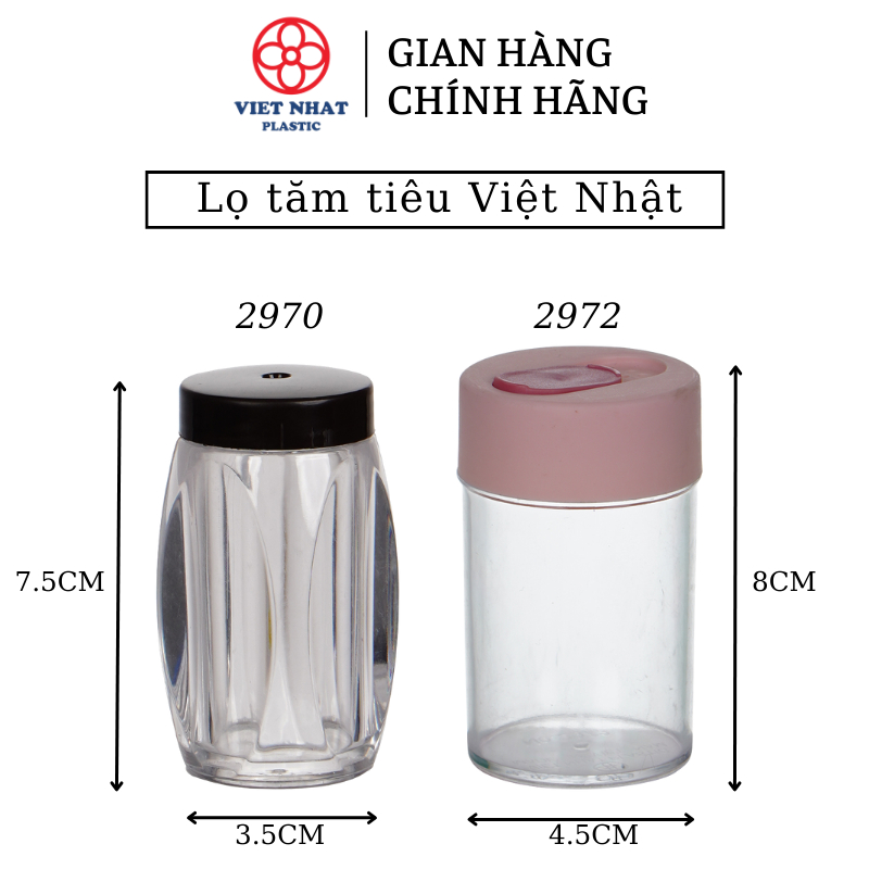 Lọ đựng tăm tiêu Việt Nhật (2972, 2970) - Việt Nhật Plastic HN