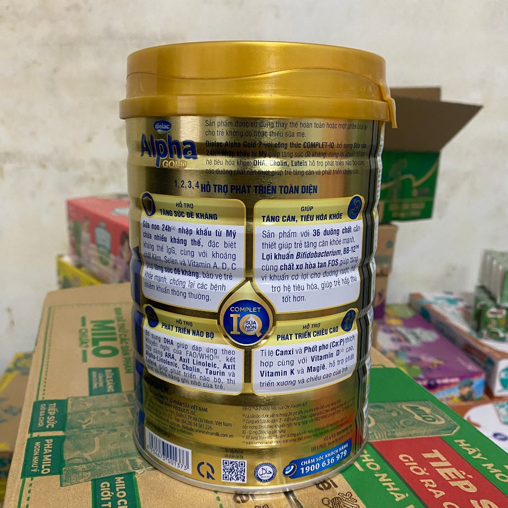 Sữa Dielac Alpha IQ Gold Vinamilk số 2 - Phát triển toàn diện - Lon 800g