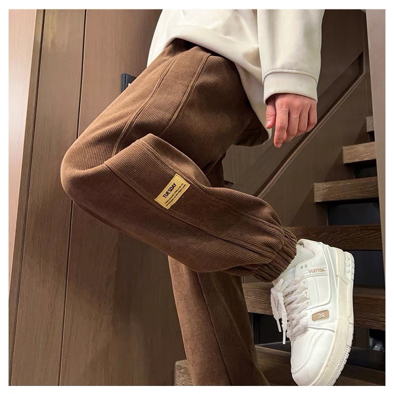 Quần Nhung Tăm Ống Rộng  Nam Nữ TUESDAY Unisex - Quần Dài Cạp Chun Eo Vải Co Dãn Dày Dặn Ullzang NT2