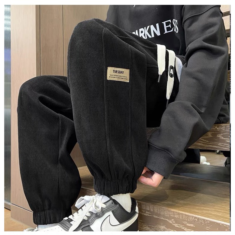 Quần Nhung Tăm Ống Rộng  Nam Nữ TUESDAY Unisex - Quần Dài Cạp Chun Eo Vải Co Dãn Dày Dặn Ullzang NT2