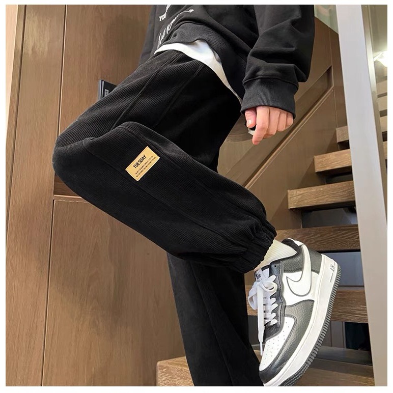 Quần Nhung Tăm Ống Rộng  Nam Nữ TUESDAY Unisex - Quần Dài Cạp Chun Eo Vải Co Dãn Dày Dặn Ullzang NT2