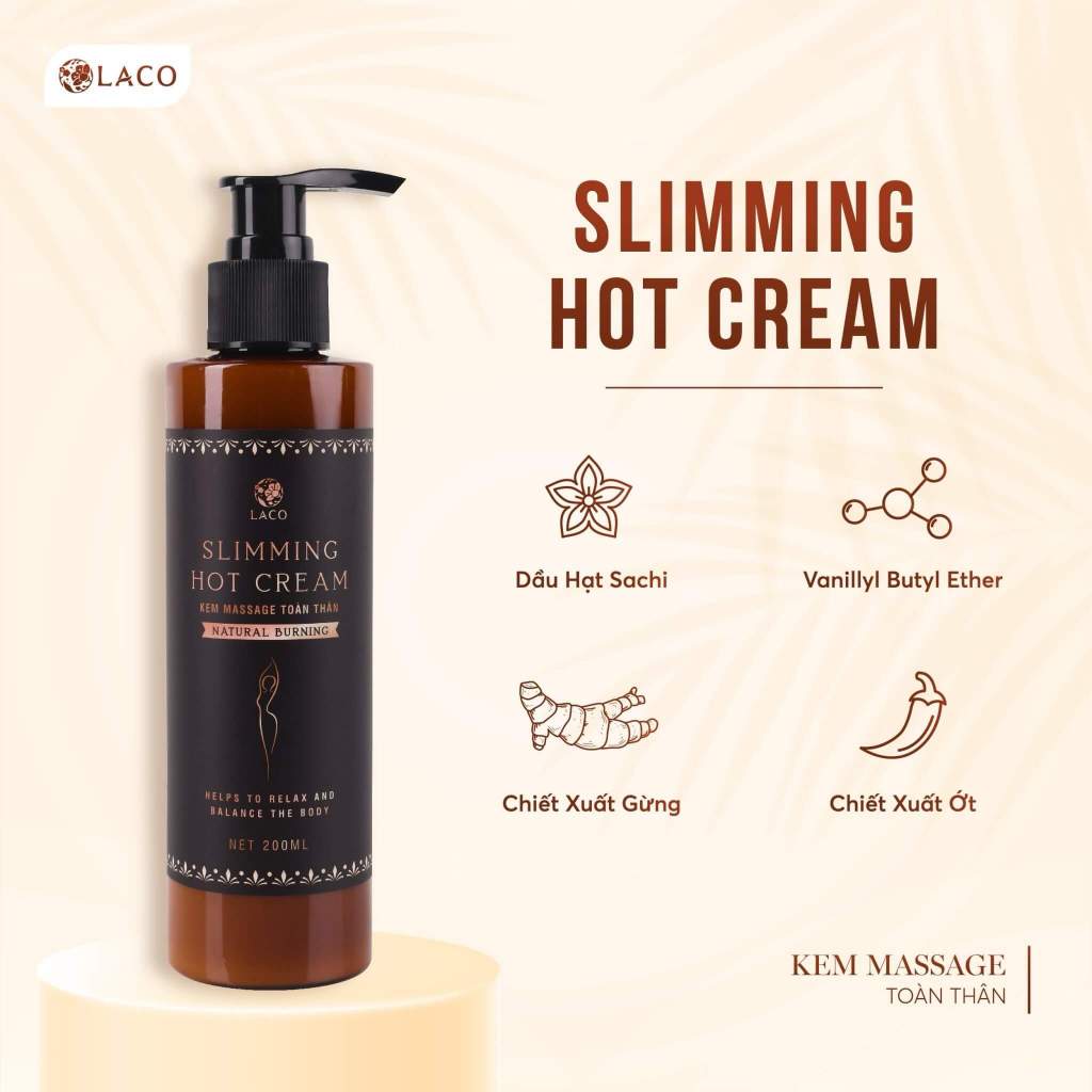 Gell tan mỡ LACO Slimming Hot Cream 200ml