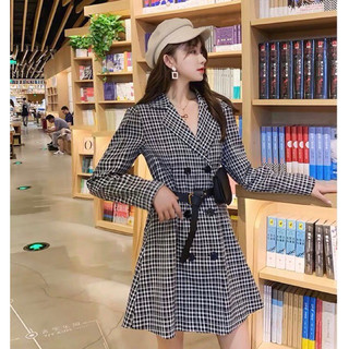 Đầm Vest Caro Quảng Châu (không kèm đai)