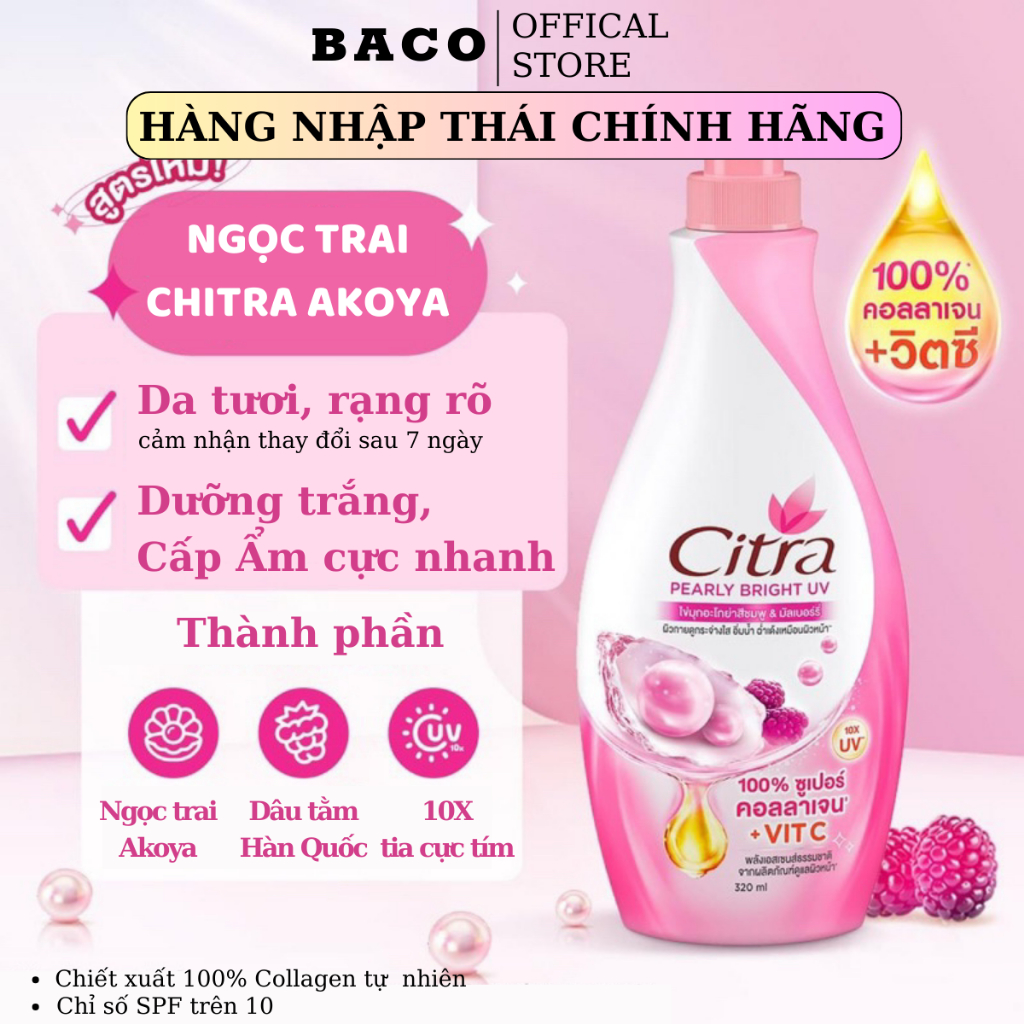 Dưỡng thể trắng da Citra nội địa Thái Lan nhiều công thức dưỡng sâu cho da