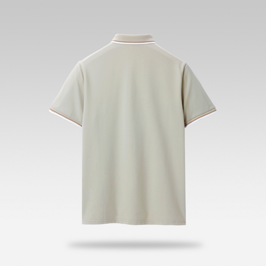 HLA - Áo POLO nam phối viền màu cotton lạnh mềm mịn cao cấp Icy cotton soft elastic neckline Polo Shirt