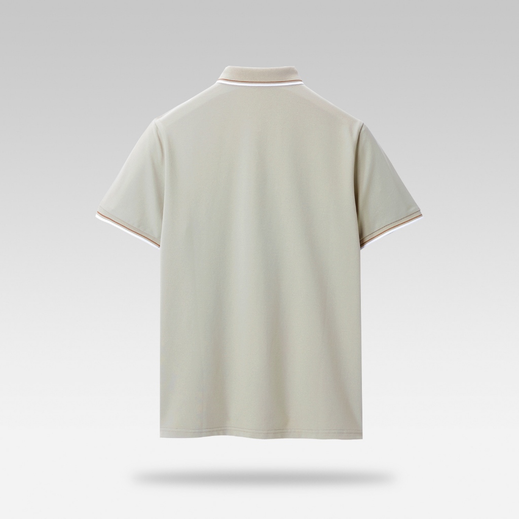 HLA - Áo POLO nam phối viền màu cotton lạnh mềm mịn cao cấp Icy cotton soft elastic neckline Polo Shirt