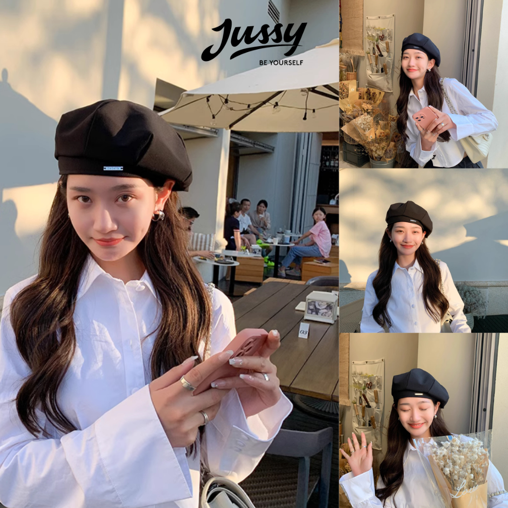 Mũ Nồi Nỉ Nhung Kiểu Mũ Quả Bí Logo Inox DLCTHE JBR22 Jussy Official Nón Họa Sĩ Cao Cấp Chất Nỉ Dày Phong Cách Vintage