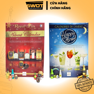 Socola nhân rượu Pháp ABTEY Prestige French Liquors, Advent Calendar & Happy Hour, Socola chai rượu Pháp thượng hạng