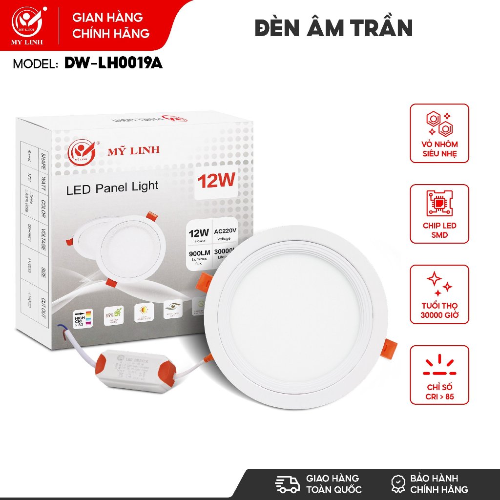 Đèn LED âm trần siêu mỏng MỸ LINH [GIAO HÀNG HỎA TỐC NỘI THÀNH HCM]