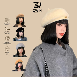 Mũ Nồi Thêu NIUU ❤️ Nón Beret Chất Nỉ Nhung Mùa Đông Ấm Áp Form Unisex Nam Nữ N205 - Zwin