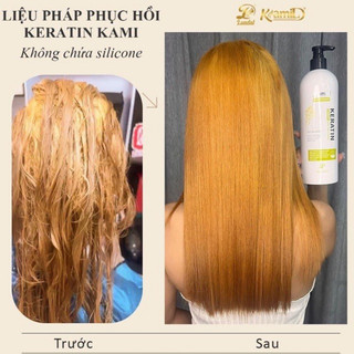 Keratin Kami thủy phân nguyên chất chuyên phục hòi tóc nát lấp đầy hư tổn, giúp tóc đanh dai hơn.