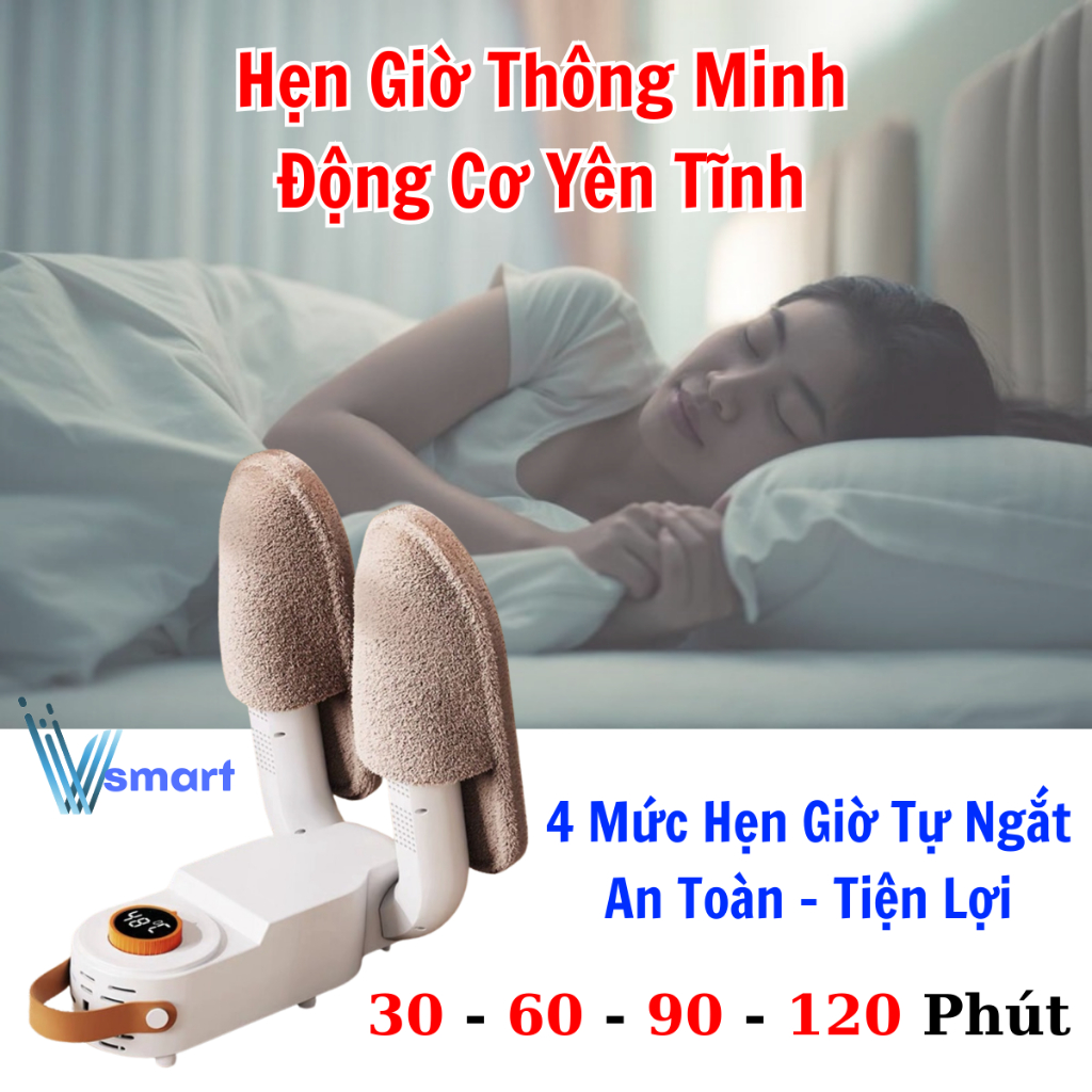 Máy Sấy Giày Shoe Dryer Đa Năng, Làm Khô Siêu Nhanh Tia UV Khử Trùng Tiêu Diệt Vi Khuẩn, Khử Mùi Hôi, Hẹn Giờ Thông Minh