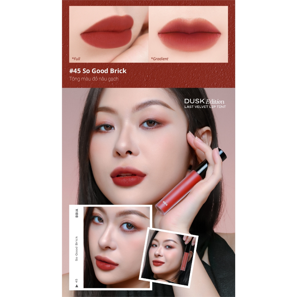 Trọn Bộ 3 Son Kem Lì Bbia Last Velvet Lip Tint - Dusk Edition (5g x3) kèm 1 Đế đỡ điện thoại