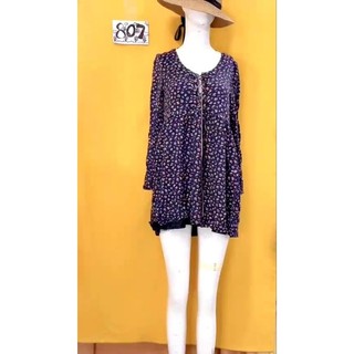 đầm babydoll sơmi họa tiết bông nhí. S807