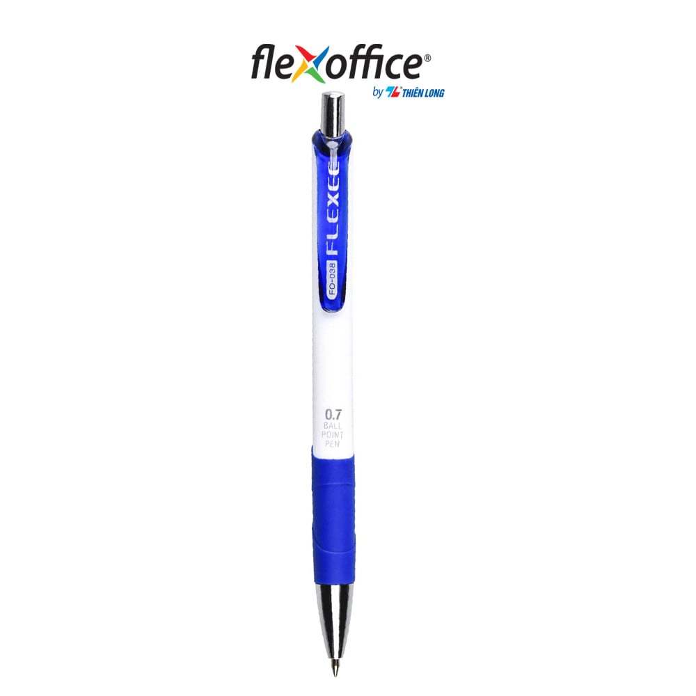 Combo 20 Bút bi Thiên Long Flexoffice FO-038 ngòi 0.7mm - Bút bi mực xanh cầm tay thoải mái, nét đều