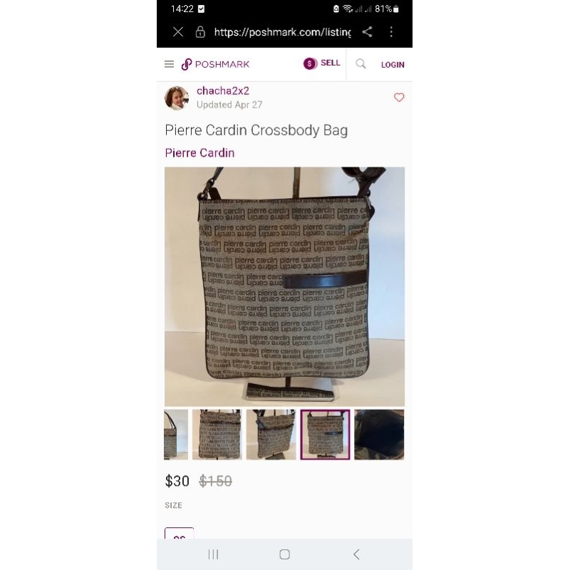 Túi đeo chéo đeo vai da phối vải dù hiệu pirre cardin size 25x28 vừa ipad, điện thoại, ví si Nhật