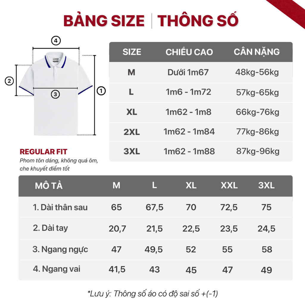 Áo thun Polo nam cao cấp có cổ bẻ SIXMEN 2RIM - vải cotton thoáng mát, thanh lịch
