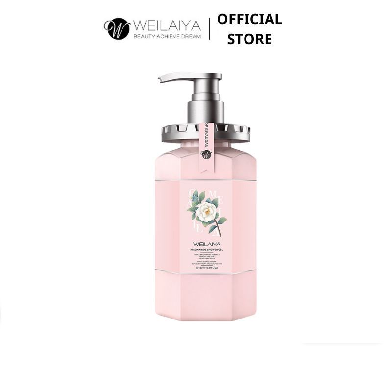 Sữa tắm Weilaiya hoa trà 450ml, sữa tắm trắng da cấp ẩm giúp da căng mướt và mịn màng, hương nước hoa