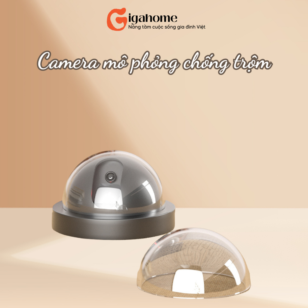 Camera Mô Hình Giả Dáng Tròn Chống Trộm Có Đèn Led Cảm Báo GIGAHOMEVN 4039