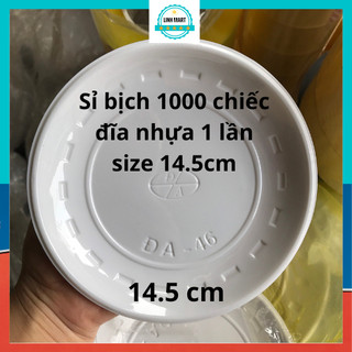 Bịch 1000 đĩa nhựa dùng 1 lần pi 14.5Cm, đĩa nhựa đựng xôi Linhmart