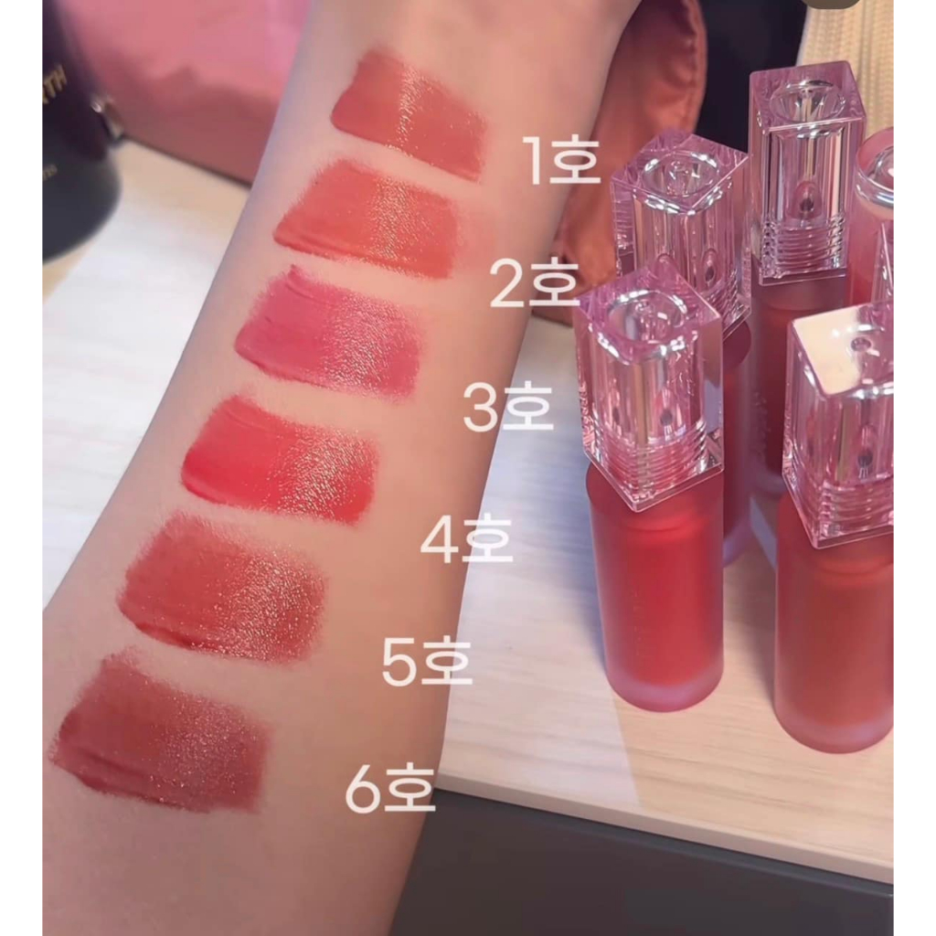 Son Tint Bóng Peripera Water Bare Tint 06 Softly Brown Siêu Đẹp Lâu Trôi Căng Mọng