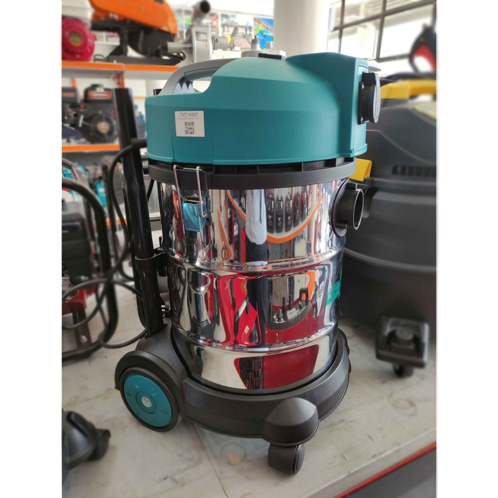 Máy hút bụi TOTAL TVC14301 1400W hút bụi khô và ướt, dung tích 30L, bình chứa thép không gỉ, dây cáp nguồn 2.3m - XSAFE