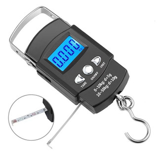 Cân điện tử mini cầm tay - cân hành lý có móc treo và thước đo độ chính xác cao