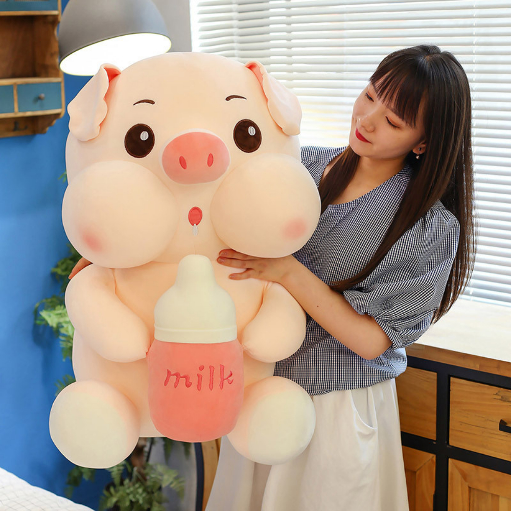 Heo Ôm Bình Sữa Cao Cấp Chất Liệu Miniso Siêu Mềm Siêu Đàn Hồi - LiMin