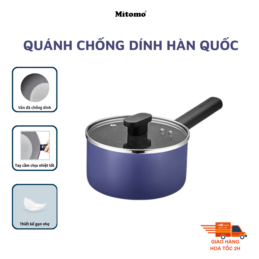 Quánh chống dính vân đá cao cấp hàn quốc Mitomo Cooker King siêu bền - Hàng chính hãng