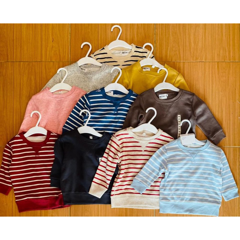 Áo nỉ len da cá xuất Nhật xịn cho bé trai/ bé gái Mu/j/i