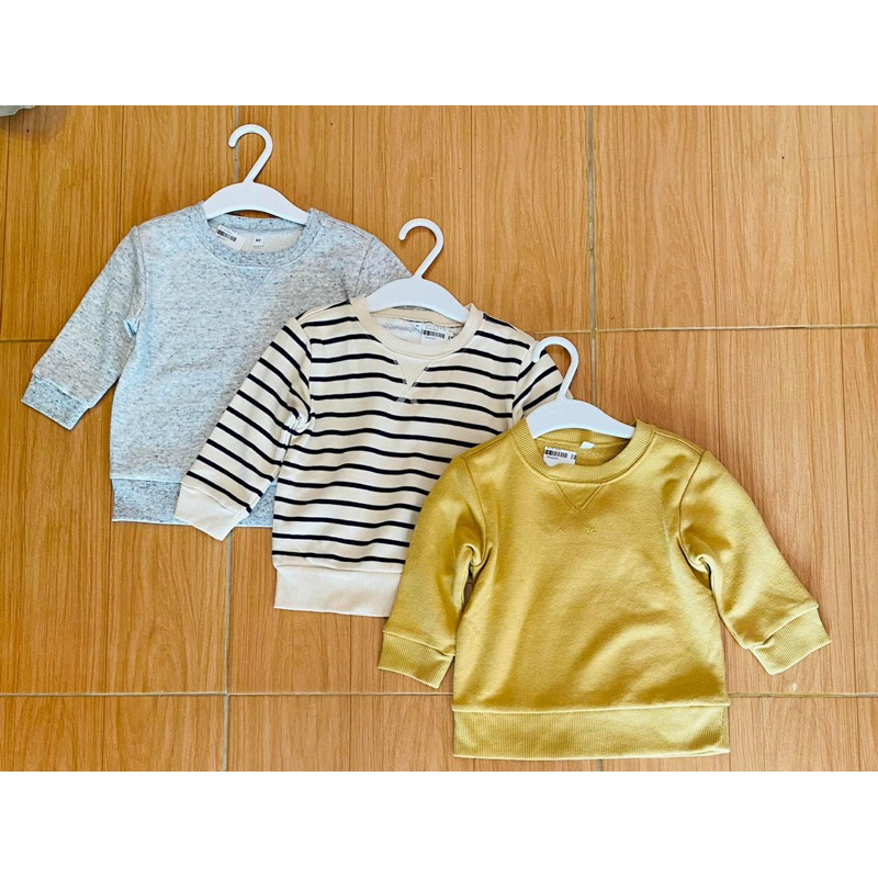 Áo nỉ len da cá xuất Nhật xịn cho bé trai/ bé gái Mu/j/i