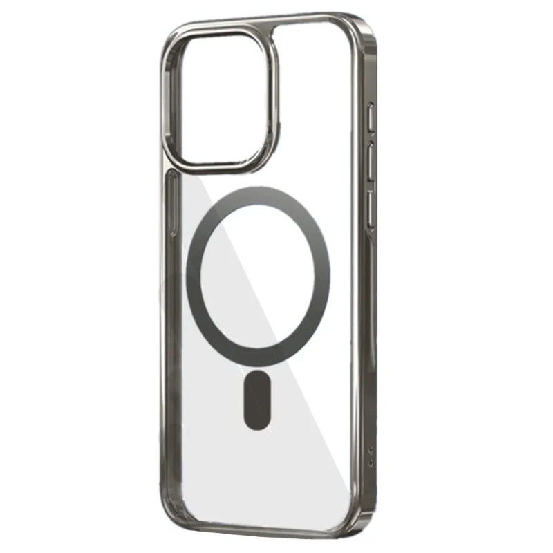 Ốp điện thoại trong suốt viền màu camera Titan từ tính KOLEAD P66 hỗ trợ sạc không dây dành cho Iphone 15 Pro Promax