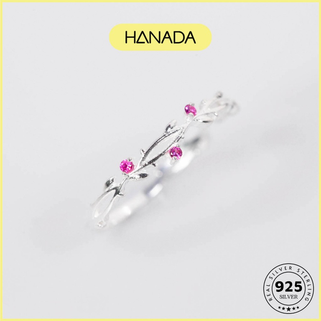 Nhẫn Bạc 925 HANADA Hoa Hồng Đính