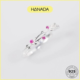Nhẫn bạc 925 hanada hoa hồng đính