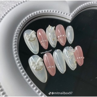 Mẫu nailbox tone màu thạch trắng hồng