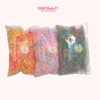 Dây cột tóc cho bé rubykids79 set 2000 sợi nhiều màu siêu dai CTR02