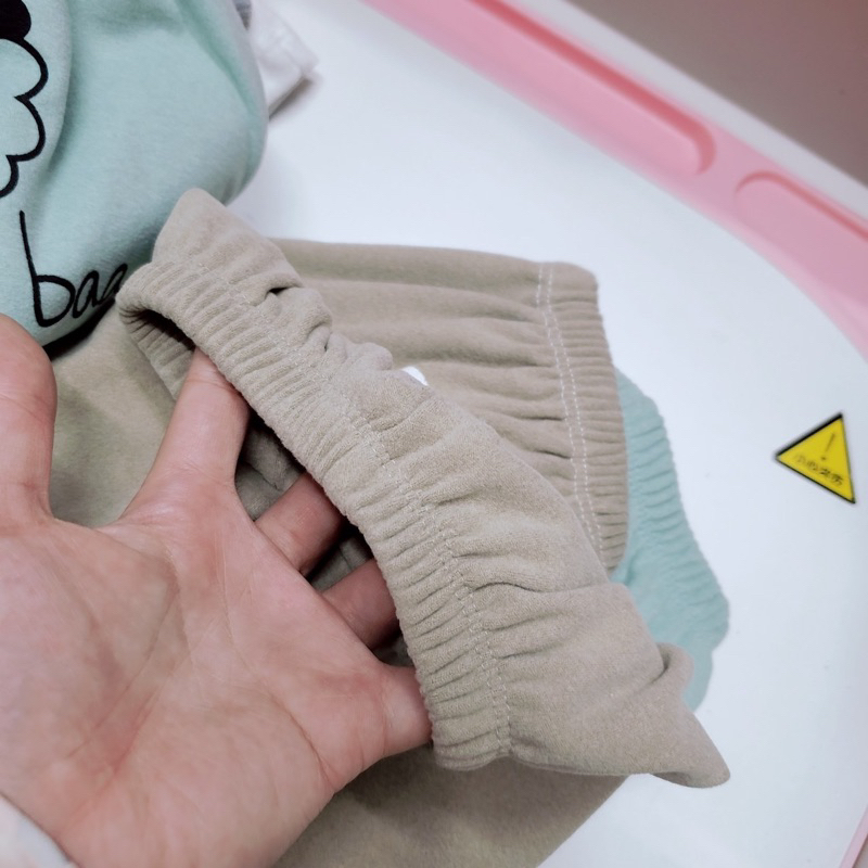 Quần dài rời nhí bo ống mùa đông vải nỉ nhung lông mềm mại dày dặn co giãn in mông thú cho bé trai gái 5-12.5kg