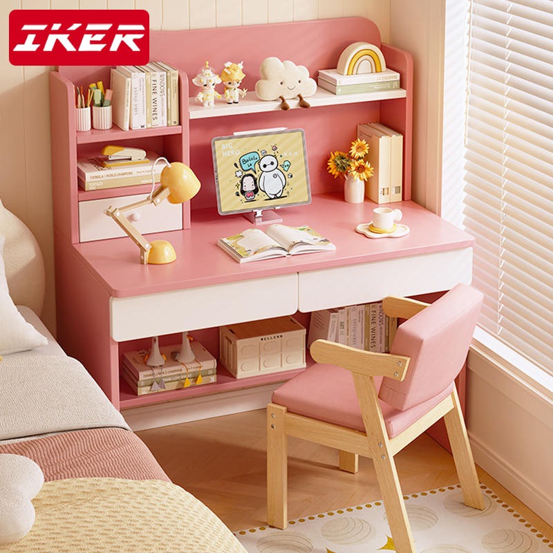 Bàn học cho bé liền kệ sách 1m/1m2 gỗ MFC/MDF An Cường dày , bàn học sinh, bàn làm việc gỗ hàng min đẹp