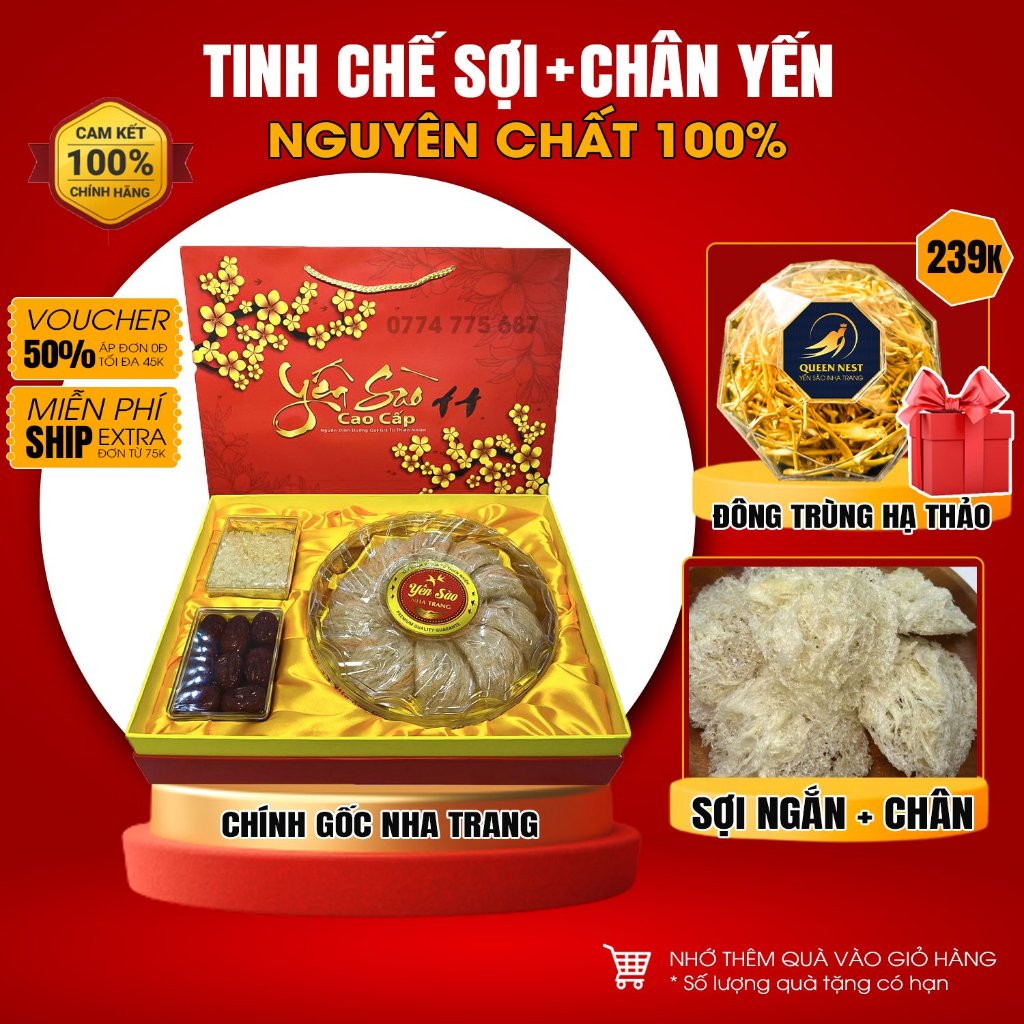 100g Yến Tinh Chế Sợi Nguyên Chất Nha Trang Queen Nest Yến Tinh Chế Nha Trang Cao Cấp Loại 2