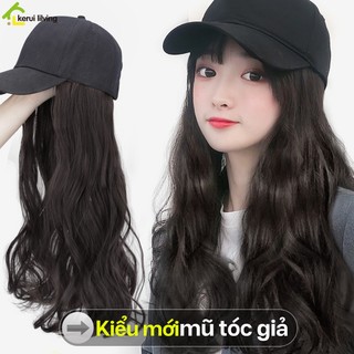 Mũ tóc giả NAGO kiểu mới, Tóc giả kèm mũ nối dài gợn sóng, kiểu tóc xoăn phong cách thời trang nữ