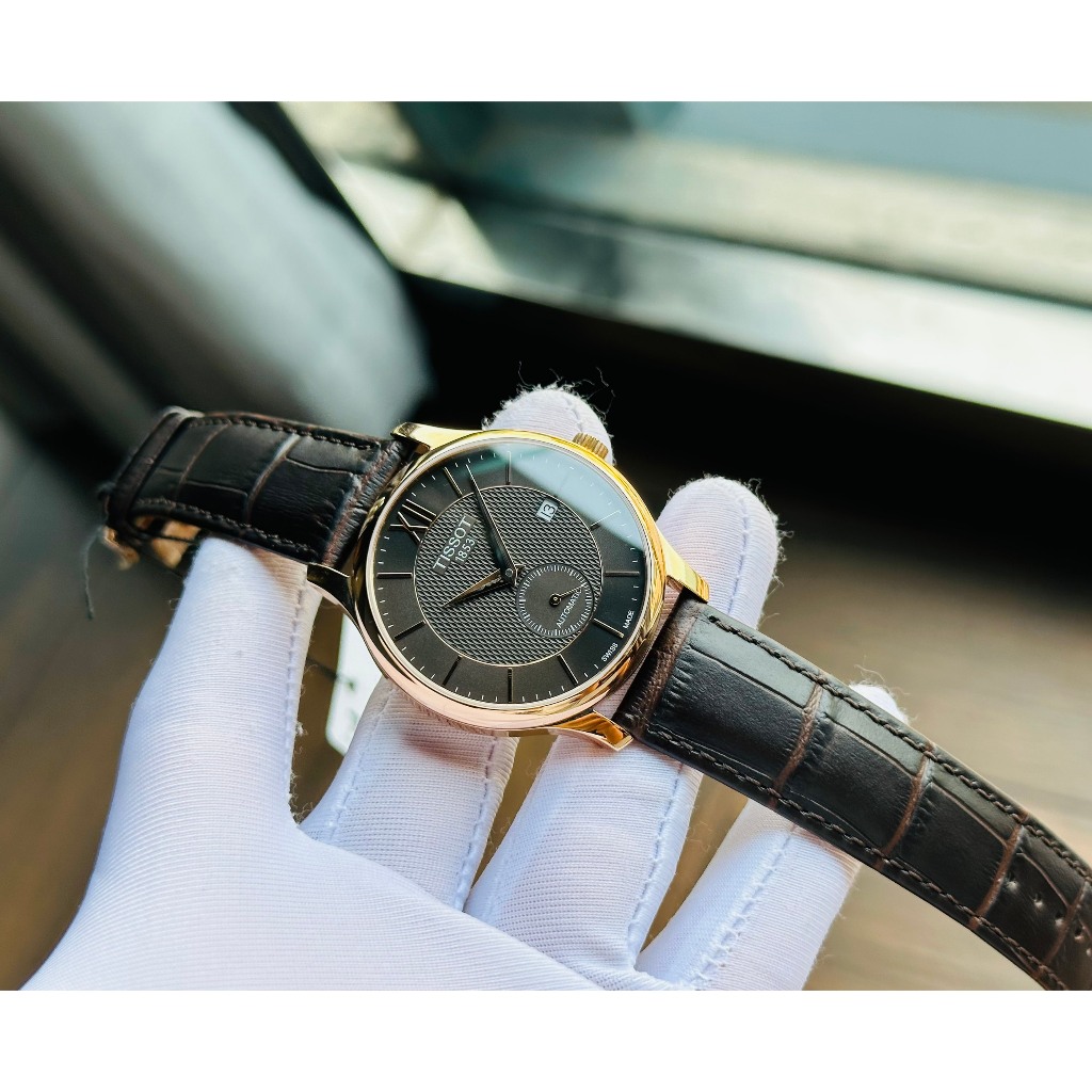 Đồng hồ nam dây da Tissot Tradition Small Second Rose T063.428.36.068.00