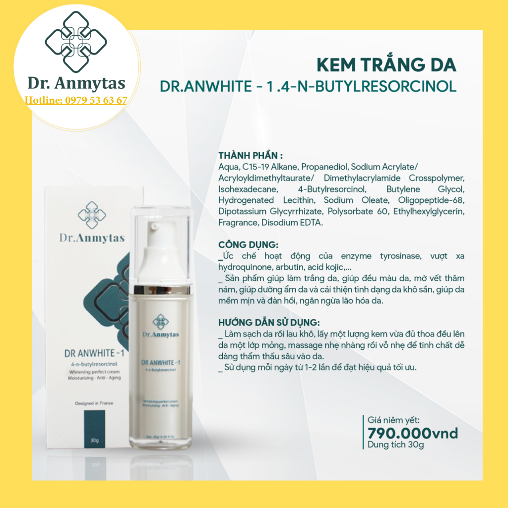 Kem Mờ Nám 4-Butylresorcinol Dr. Anmytas - Làm Sáng Da, Xóa Mờ Thâm Nám