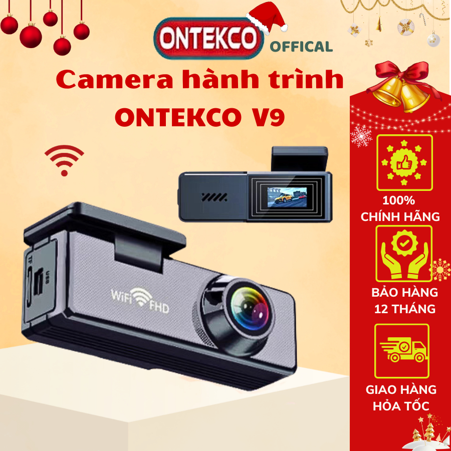 Camera hành trình Wifi ONTEKCO V9 PRO / V9 USB / V2, Góc rộng 2.0MPX / Camera kết nối màn android chính hãng - ONTEKCO