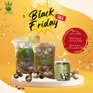 Mắc ca nứt vỏ hộp 245g +bánh mắc ca mix hạt 100g + bánh mắc ca gạo lứt rong biển 250g