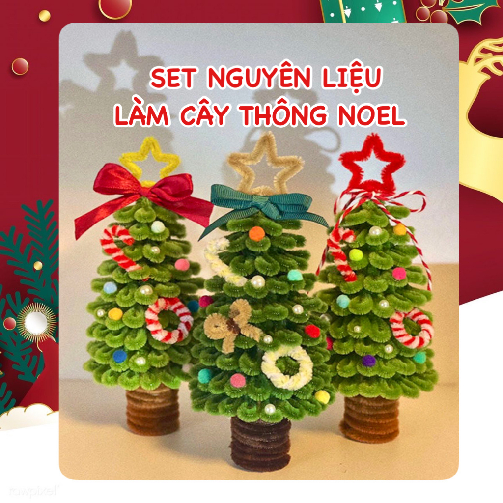 Kẽm nhung làm cây thông noel, hoa trang trí decor nhà cửa