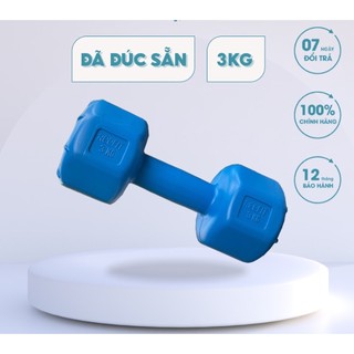 Tạ tay nhựa vn, tạ 3kg đã đúc sẵn
